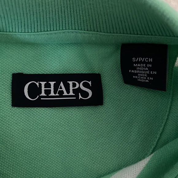 Chaps Green and White Striped Polo Shirt size S - Picture 5 of 6
